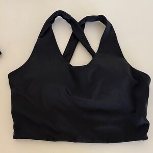 Black Women's Cross-Back Sports Bra